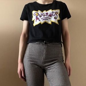Rugrats cropped black graphic tee